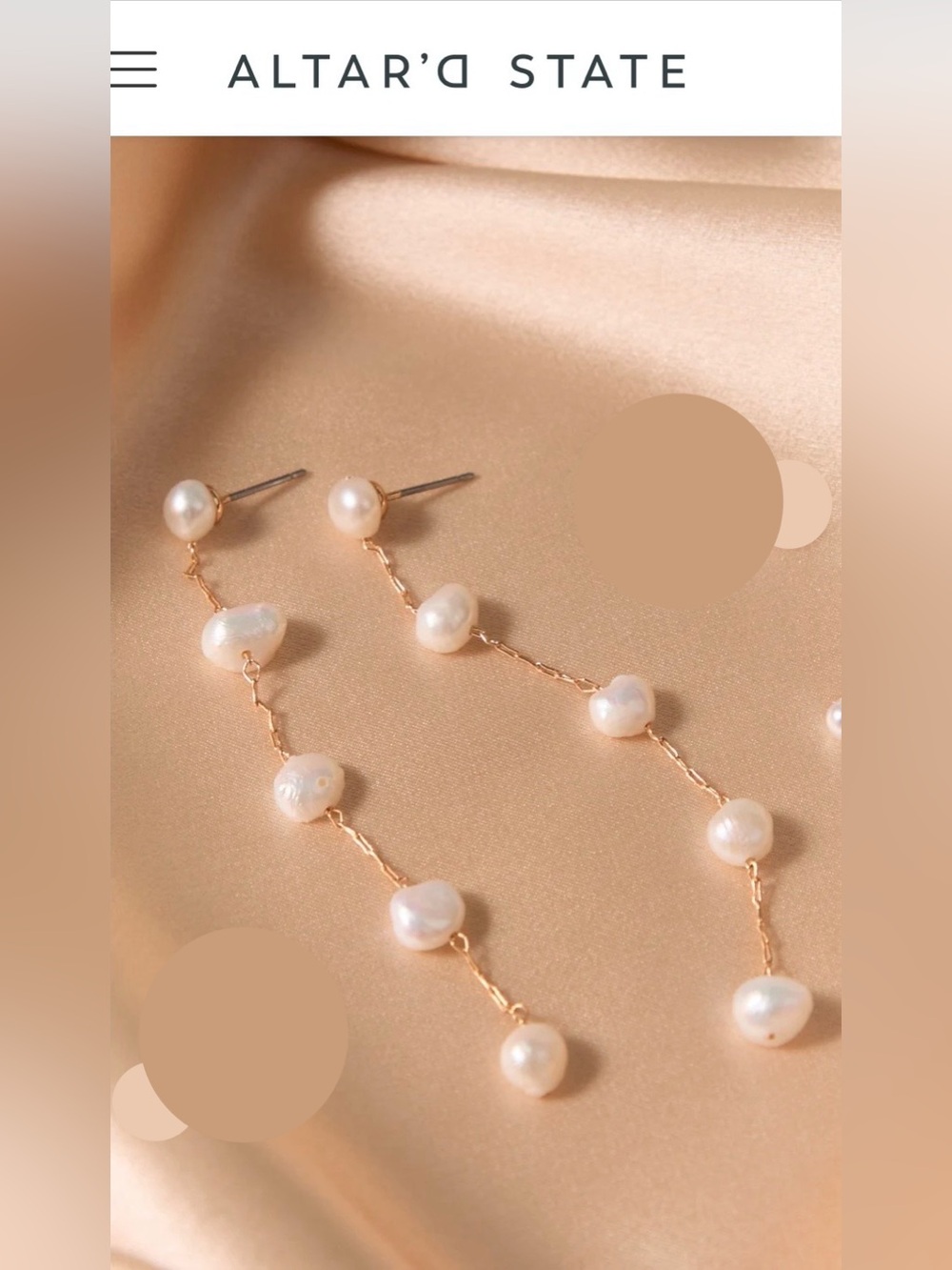Altar'd State Gold Chain Pearl Drop Earrings - Ivory Pearls
